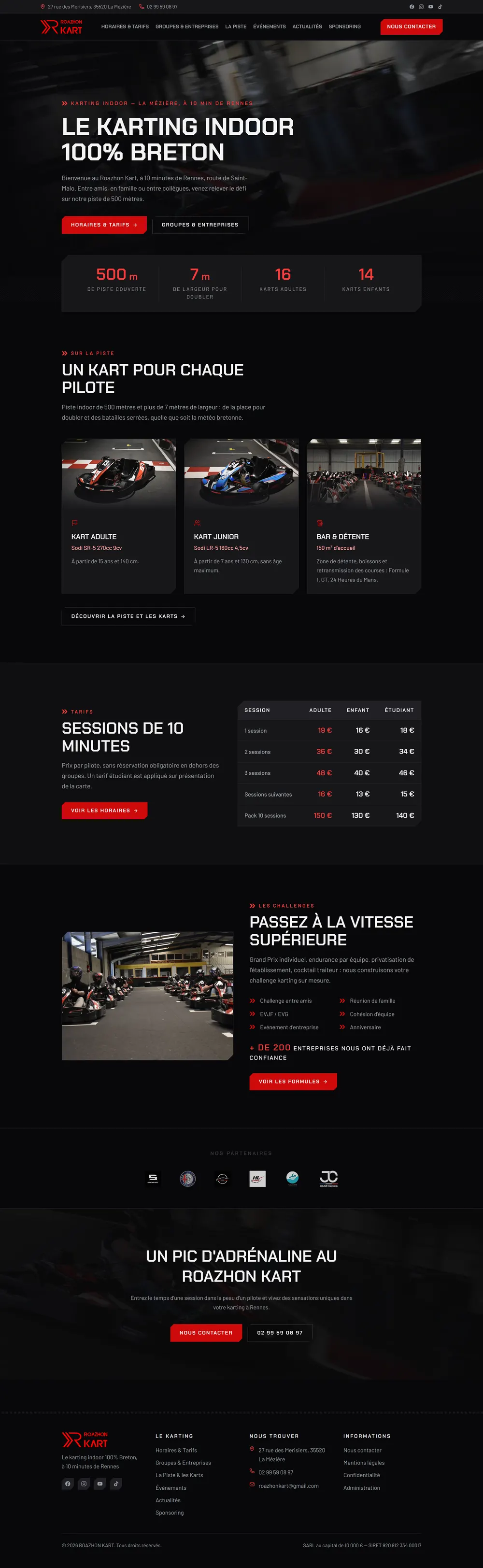 Le site Roazhon Kart